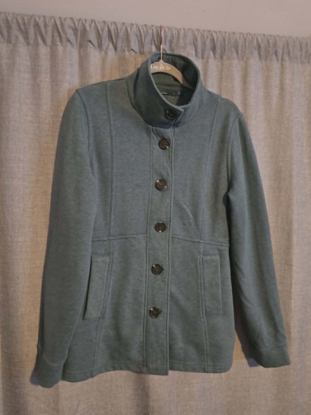 Prana women's turquoise button front jacket size L